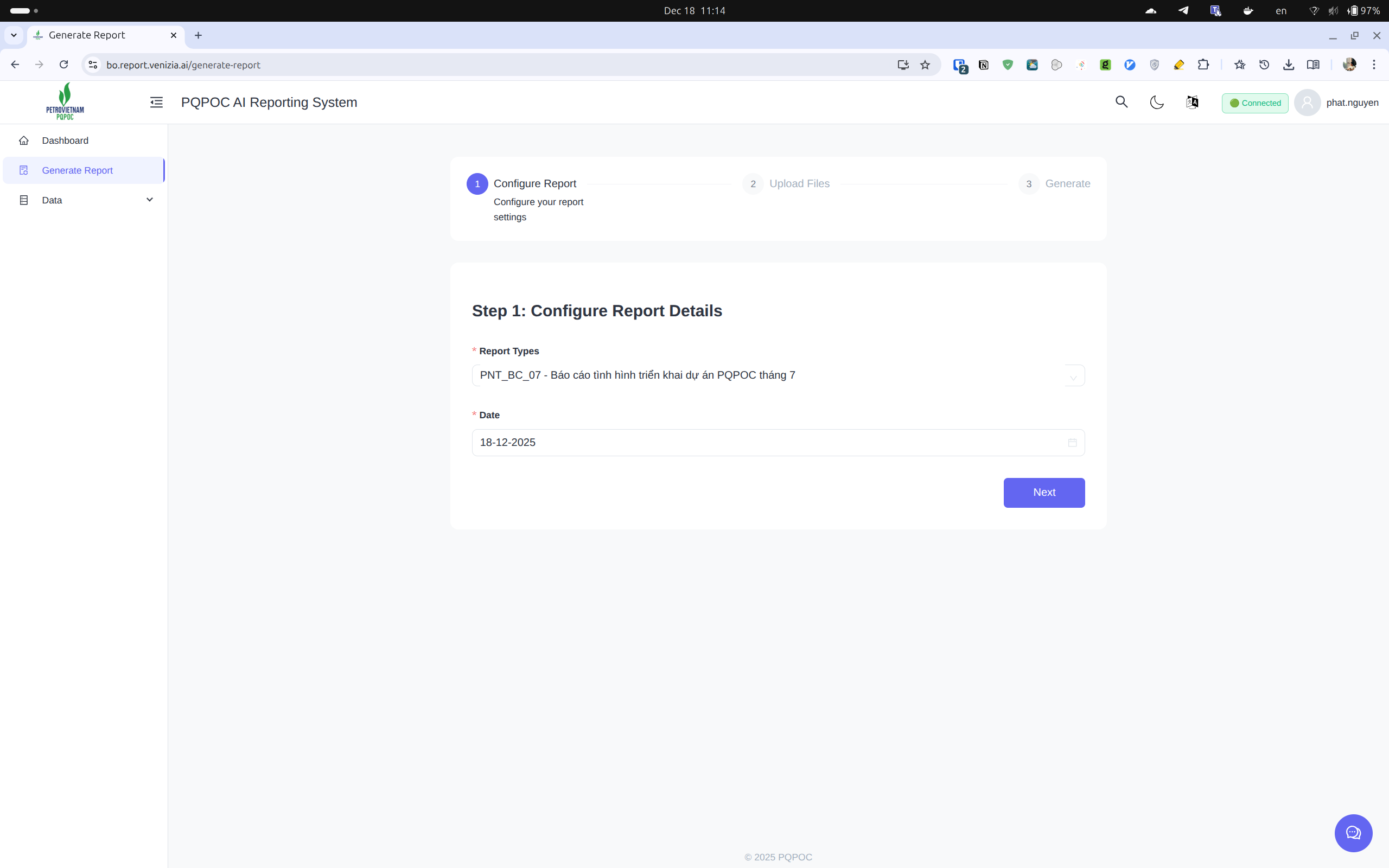Step 1: Configure Report