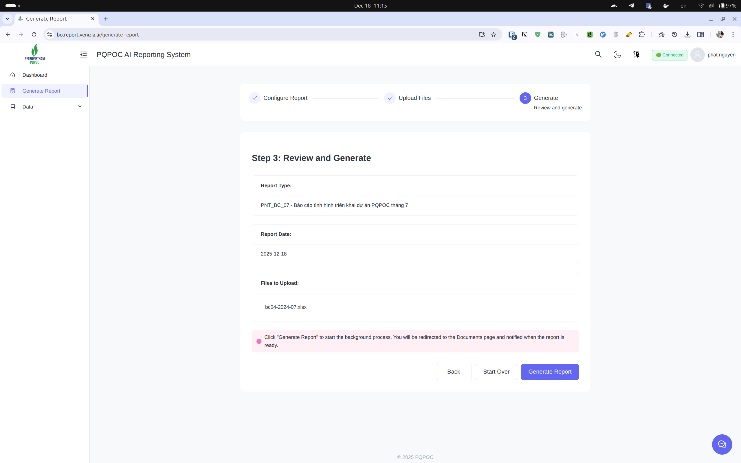 Step 3: Review and Generate